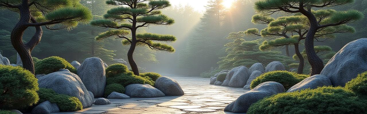 伝統的な日本庭園の静謐な風景